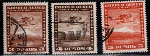 Chile Scott C101-103 Used Airmails