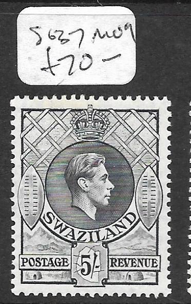 SWAZILAND (P1109B) KGVI 5/-  SG 37  MOG