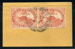 CANADA #12 USED-VF PAIR ON PIECE W/ PF CERT (4/23/21 GP) 