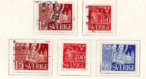 Sweden Sc 369-373 1946  800th Anniversary Lund Cathedral stamp set used