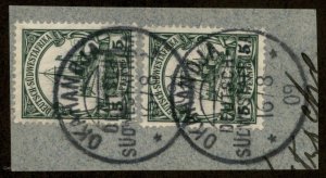 Germany 1909 SW Africa OKAHANDJA DSWA Wmk Yacht Pair 89886