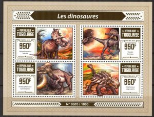 Togo 2015 Dinosaurs sheet  MNH