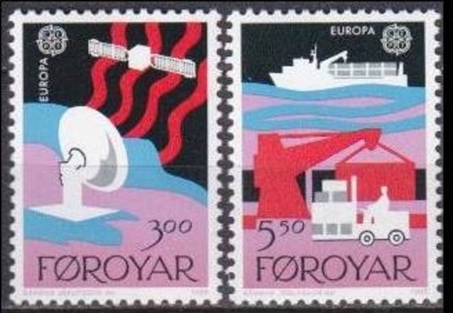 1988 Faroe Islands 166-167 Satellite / Satellite Dish / Europa CEPT 2,50 €