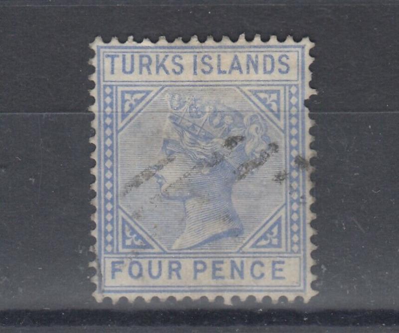 Turks Islands QV 1881 4d Ultramarine SG50 Fine Used Cat £60 J5924