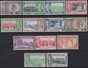 Sc# 114 / 126 Montserrat 1951 portrait type complete set MLH /MNH CV $71.15