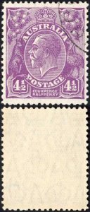 Australia 1930 SG 120a 4 1/2d redrawn die without surcharge VFU cat 45 pounds