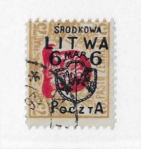 Central Lithuania Sc #19  6m on 75sk used VF