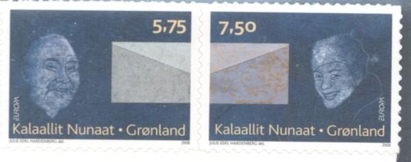 Greenland Sc 513-14 2008 Europa self adhesive stamp set mint NH