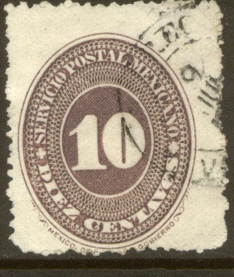 MEXICO 180, 10cents LARGE NUMERAL, USED. (85)