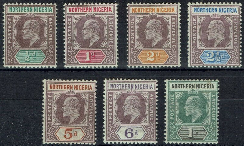 NORTHERN NIGERIA 1902 KEVII ½D TO 1/- WMK CROWN CA