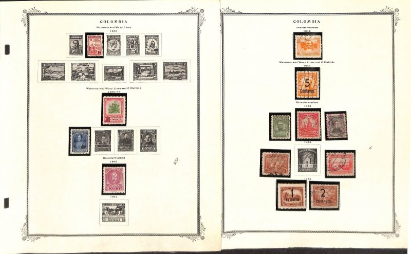 Columbia Stamp Collection on 36 Scott Specialty Pages, 1940-1975 (BV)