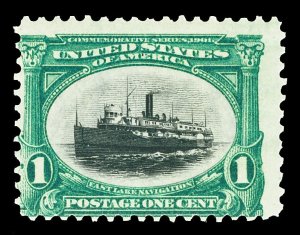 Scott 294 1c Pan-American Issue Mint Fine OG Hinge Marks Cat $17