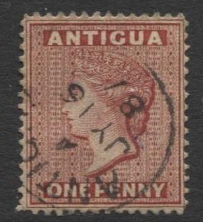 Antigua - Scott 18 - QV Definitive -1884 - FU -Perf. 14- Wmk 5 - Star - 1p Stamp