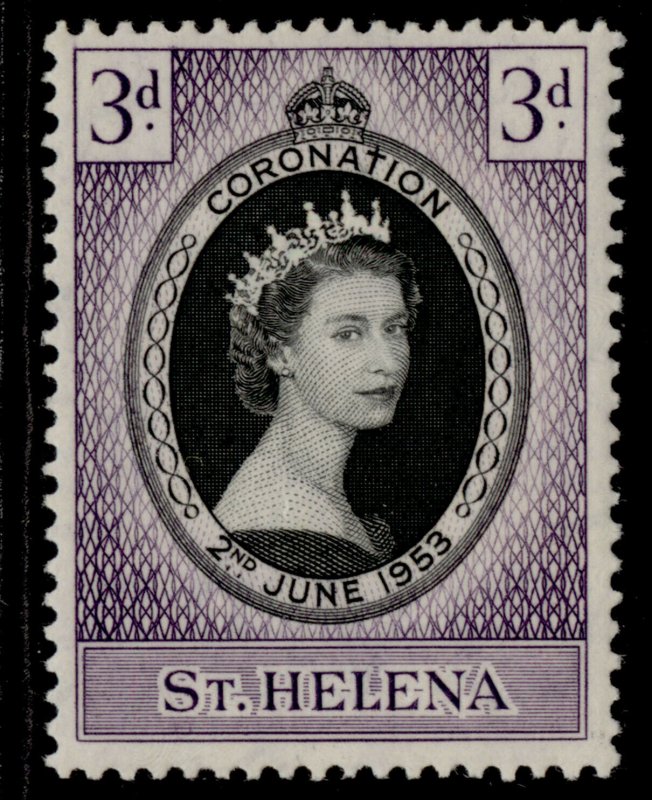 ST. HELENA QEII SG152, 3d black & deep reddish violet 1953 CORONATION, M MINT.