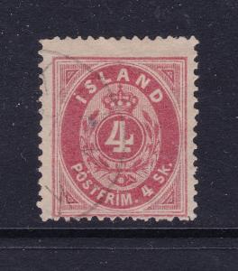 Iceland a fine used 4Sk from 1873