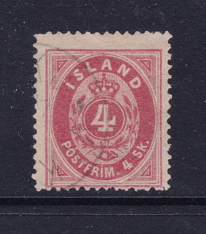 Iceland a fine used 4Sk from 1873