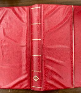 Lighthouse TurnAlbum padded red leatherette binder with USA IMPRINTED