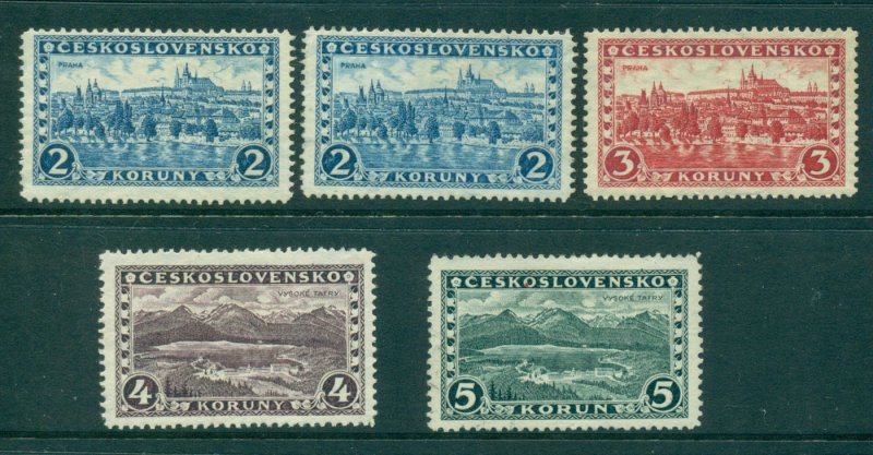 Czechoslovakia 1926-27 Hradcany & Great tatra Mi#253-6 , shades MLH lot37997