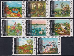 Poland 1973 Sc 1987-94 Human Environment Emblem Flora Fauna Stamp CTO