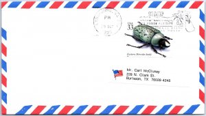 US SPECIAL COVER POSTMARK STAMP COOL-LECTING EASTERN HERCULES BEETLE LYNCHBURG