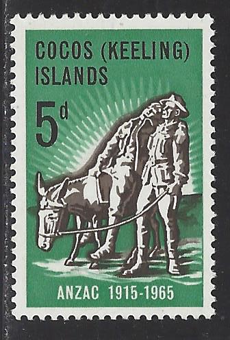 Cocos Islands Scott # 7, mint nh