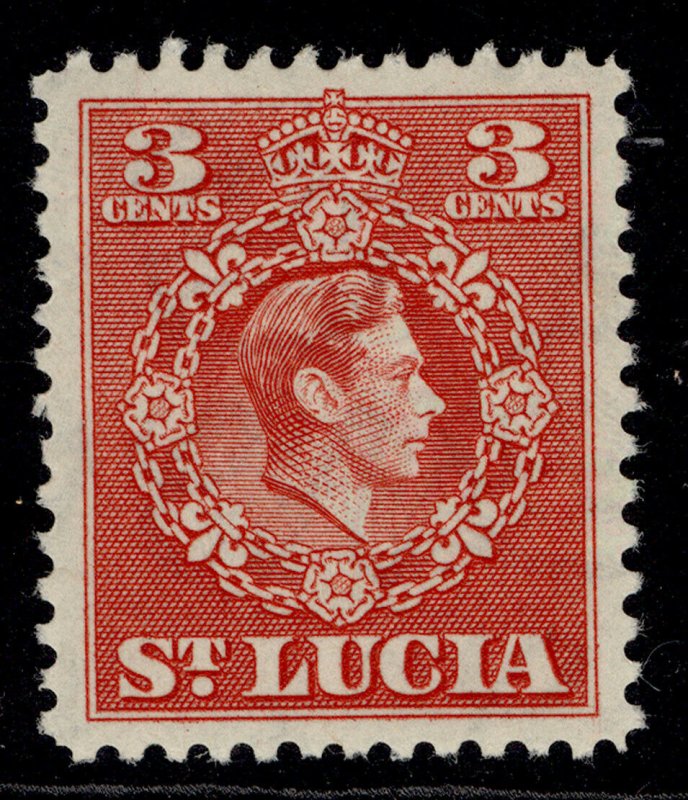 ST. LUCIA GVI SG148, 3c scarlet, M MINT. 