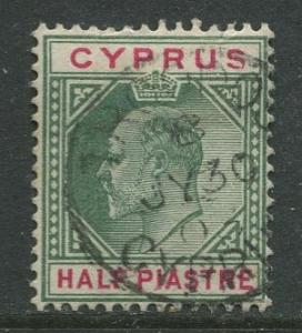 Cyprus - Scott 38 - KEVII - Definitives -1903 - Used - Single 1/2pi Stamp