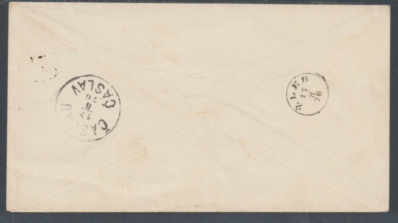 Austria H&G B38 used in Selesia, 1876 5kr red Envelope