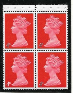 UB15 Pre-decimal Machin Booklet Pane Perf P - UNMOUNTED MINT/MNH