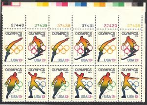 US Plate Block, #1695-98, Olympics, MNH*-