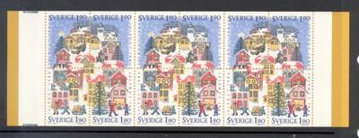 Sweden Sc 1617b 1986 Christmas stamp bklt pane mint NH