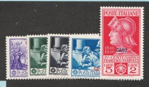 1930 Italy - Aegean Islands - Caso Sc# 12-16, Ferrucci Issue. MH Cv$24.00