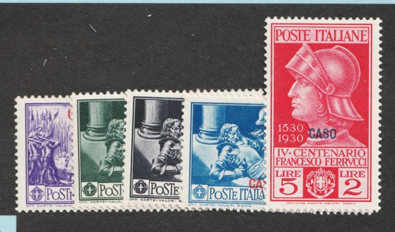 1930 Italy - Aegean Islands - Caso Sc# 12-16, Ferrucci Issue. MH Cv$24.00