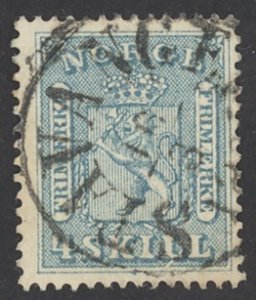 Norway Sc# 8 Used (a) 1863 4s Coat of Arms