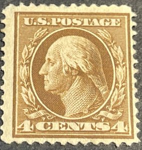U.S.# 377-MINT/HINGED--SINGLE--WASHINGTON--BROWN--1911