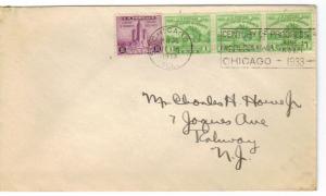 US 728-729 1c & 3c Centurary Progress on one FDC no cachet ECV $12.50