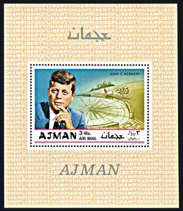 Ajman Michel Blocks 122A-124A, MNH, The Kennedy Brothers souvenir sheets