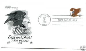2595 Eagle & Shield, brown,  Artcraft, (PCS), FDC