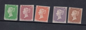 GB QV 1940 1d Cinderella Collection Of 5 MNH BP8972