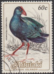 Aitutaki 1984 used Sc 333 60c Porphyrio porphyrio Birds