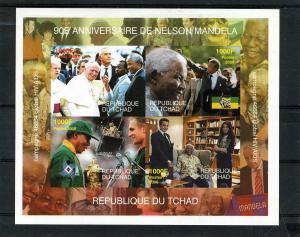 Chad 2008 SPACE MANDELA ANNIVERSARY POPE JOHN PAUL II Sheet Imperforated Mint NH