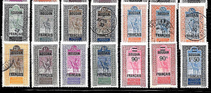 French Sudan 1921-30,Lot of 35 Stamps,Sc # 21//57,VF Mint Hinged*/USED (FR-1)