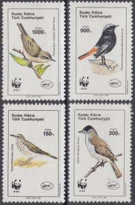 TURKISH CYPRUS Sc # 273-6 CPL MNH - WORLD WILDLIFE FUN, BIRDS