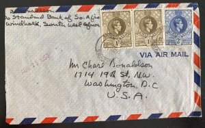 1950 Swaziland Comercial Airmail Cover To Washington DC USA