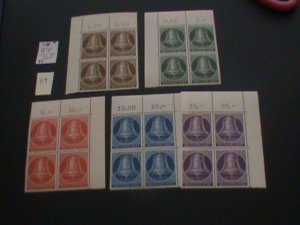 GERMANY BERLIN 1953 MNH SC 9N94-98 PLATE BLOCKS  XF 320+ EUROS (117)