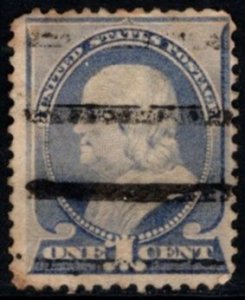 1890 US Scott #- 219 1 Cent Benjamin Franklin Silent Precancel Used