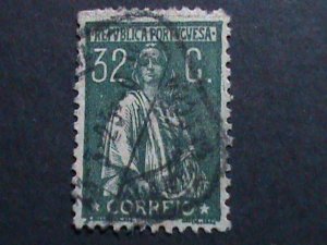 ​PORTUGAL 1924 SC#289 CERES- 99 YEARS OLD STAMPS USED VF FANCY CANCEL