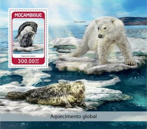 MOZAMBIQUE - 2018 - Global Warming - Perf Souv Sheet - Mint Never Hinged