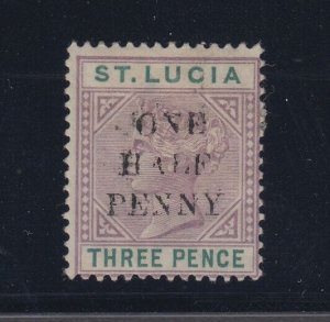 St. Lucia, SG 53a (Sc 40ae), MHR Small A in HALF variety