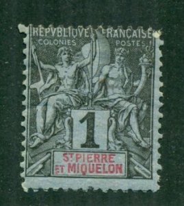 St. Pierre & Miquelon 1892 #60 MH SCV(2024)=$1.90